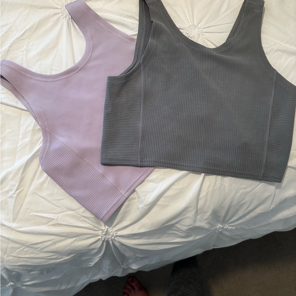2 Lululemon Soft Extreme. Reversible, cropped tank tops